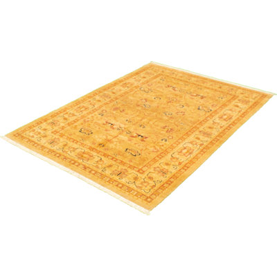 Tapis unique en laine noué à la main kaki clair nouvel âge pako 6 pi x 8 pi 8 po Nouvel Âge