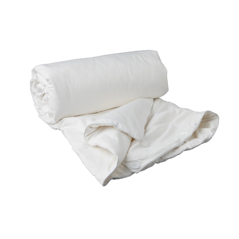 King Size White Cotton Comforter with Silk Filling