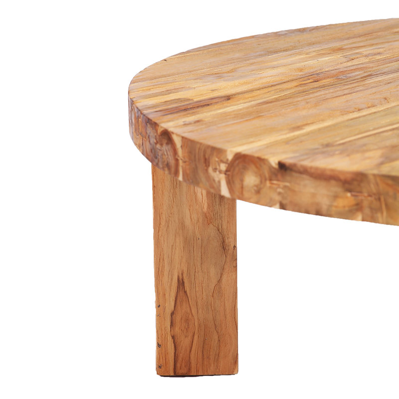 Table basse ronde en teck moderne