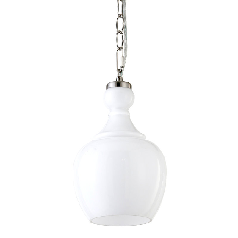 Verona 1 - Light Single Pendant, White, Brushed Nickel