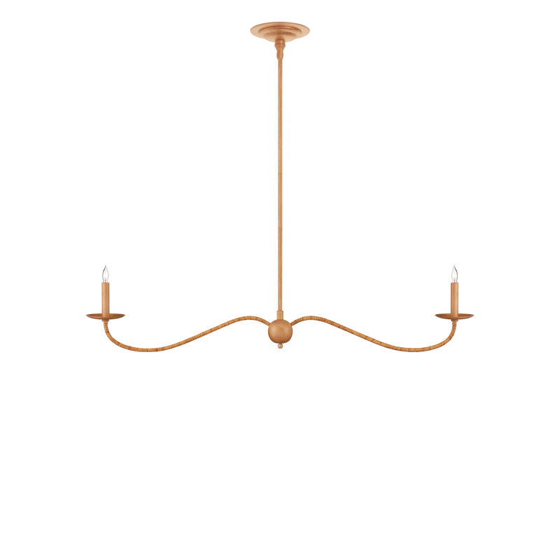 Saxon LED Chandelier, Saddle Tan