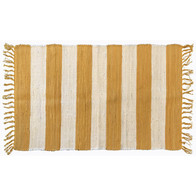 Tapis zone rayée en jaune Bruno