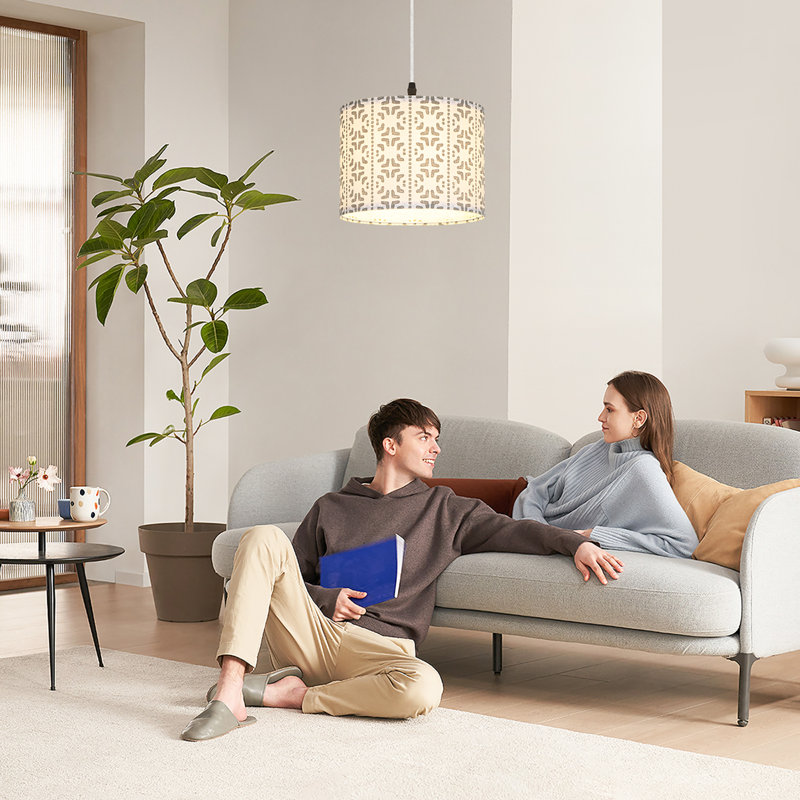Luminaire suspendu tambour 1 lumière Donjae