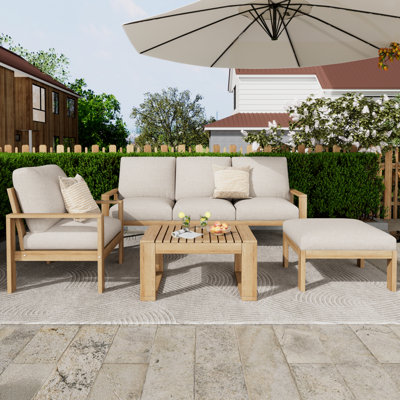 Ensemble de canapé modulaire d'extérieur 4 pièces