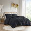 Ensembles de literie noir confortable, jacquard en polyester, confort moderne