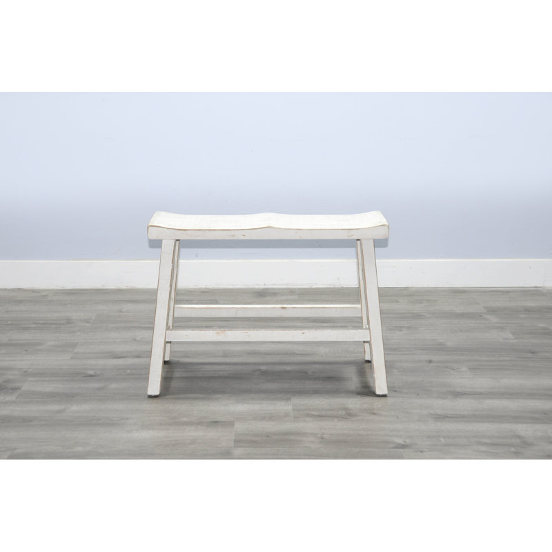 Banc en bois Ashat, H 24 po x l 33 po x P 14,5 po, Sable blanc