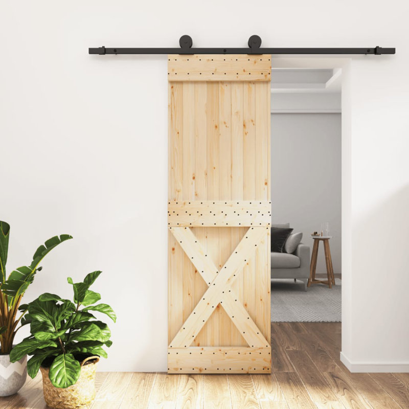 Porte coulissante avec quincaillerie Vidaxl, 27,6 po x 82,7 po