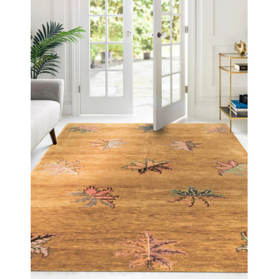 Margaid Brown Hand Knotted Wool Area Rug
