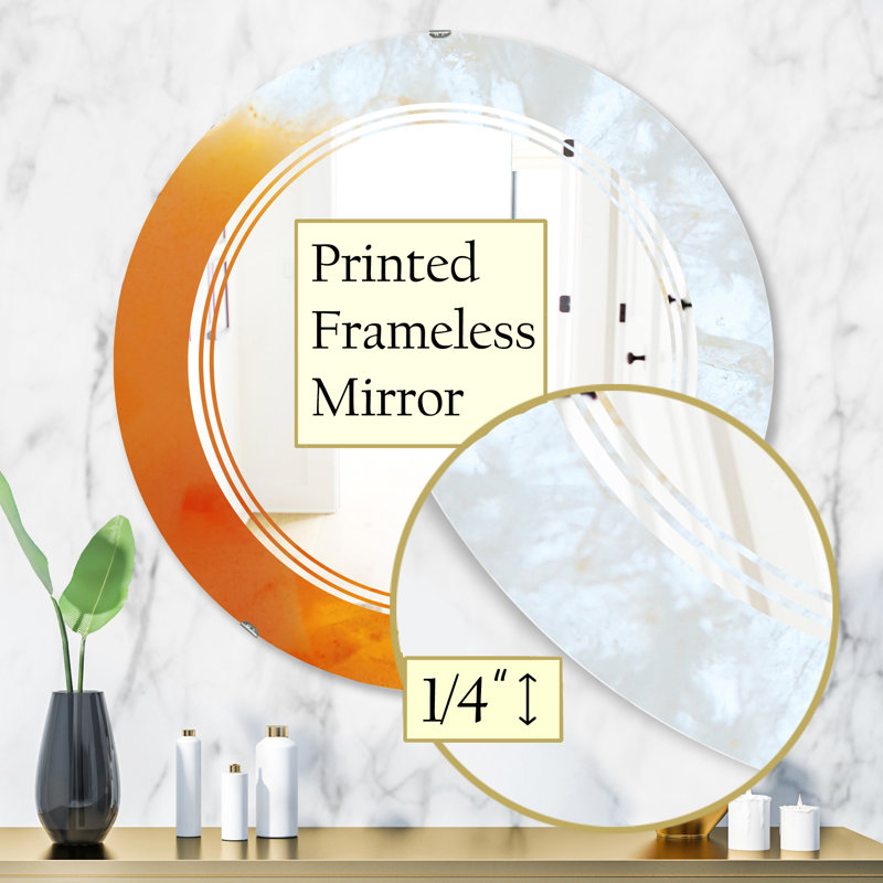 Miroir mural sans cadre en forme de "triple c true stone americana", H 31,5 po x l po