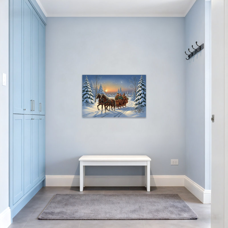 Traîneau de Noël traîneau enneigé en hiver, H 20 po x l 30 po