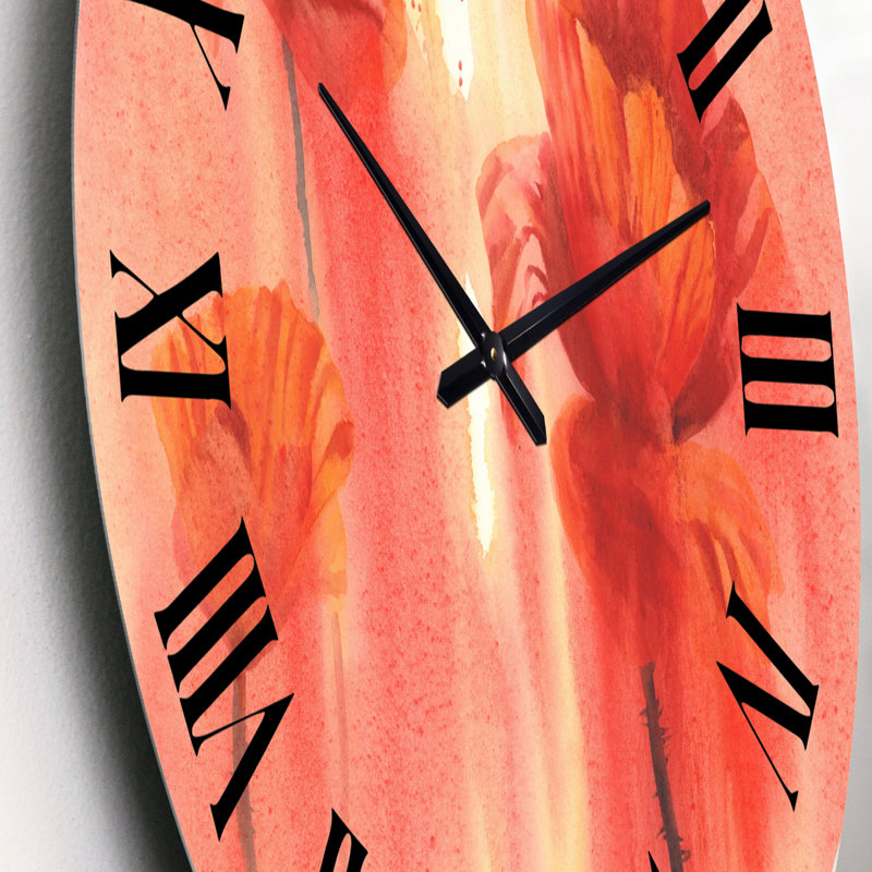 Horloge murale Poppy Flower Fields Forever II, Petit