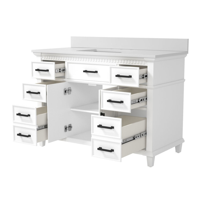 Meuble-lavabo 48 po blanc / bois, Gris, Blanc