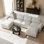 Canapé modulaire 146,5 po Cloud, canapé blanc 4 places avec 2 repose-pieds, canapé-lit en forme de U
