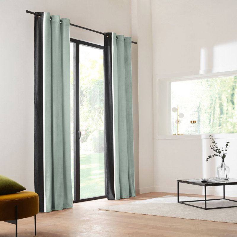 Vasco Room Darkening Curtain Single Panel, Ochre, 145 x 268cm