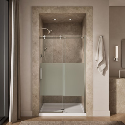 Composed 78 In. H Sliding Shower Door With 3/8 In.-Thick Glass