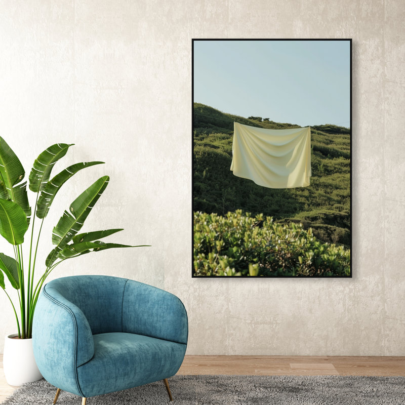 Floating Cotton II Canvas Bath & Laundry Print by Oliver Gal, Black Frame, 10 x 15, 16"H x 11"W, Black Floater Frame
