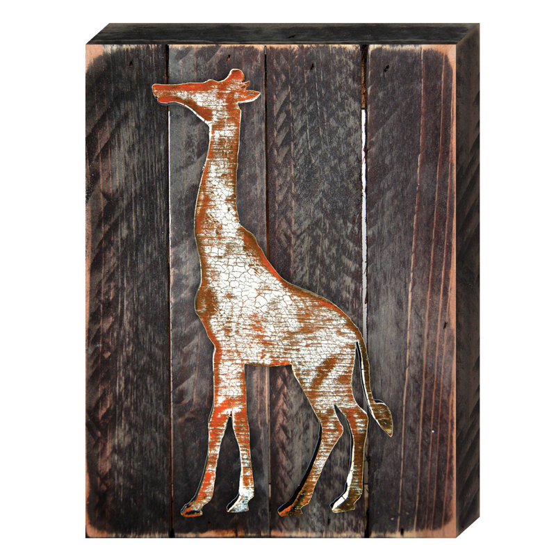 Décoration murale Girafe, H 12 po x l 9 po x P 1,5 po