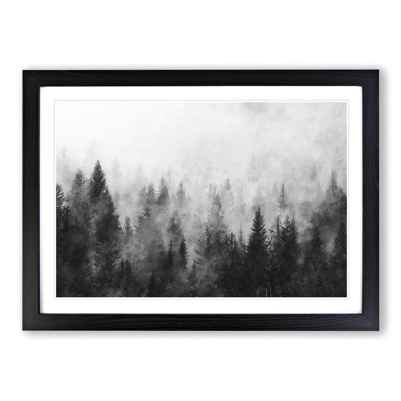 The Misty Forest - Picture Frame Graphic Art, Black Framed, 48cm H x 65cm W x 2cm D