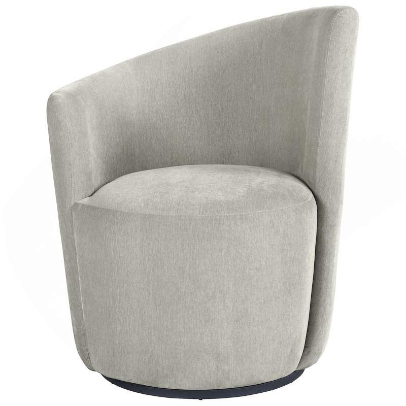 Chaise pivotante grise rembourrée avec dossier incurvé