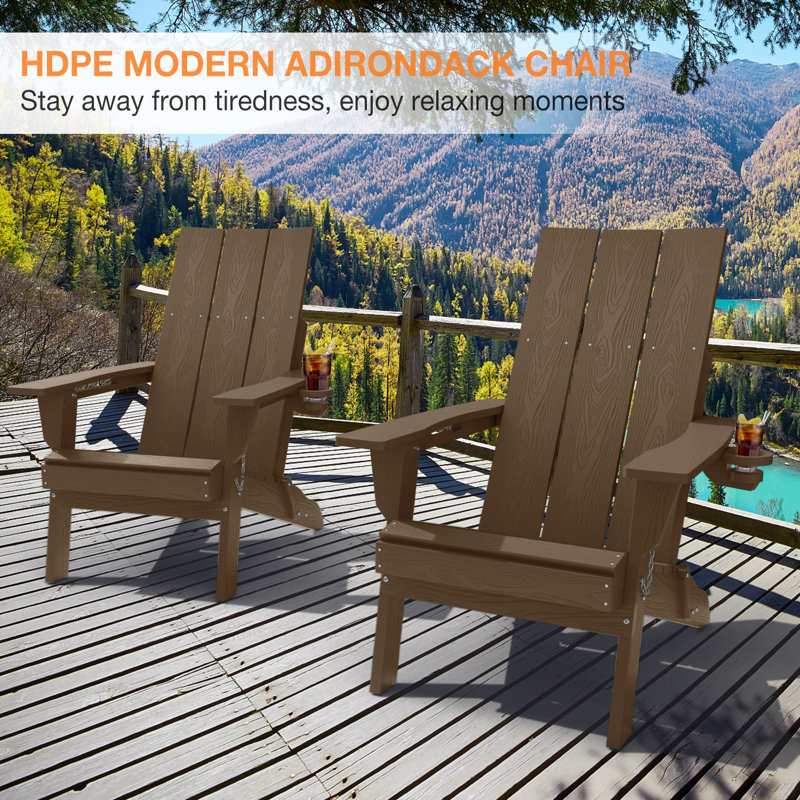 Outdoor Adirondack Chair, Brown