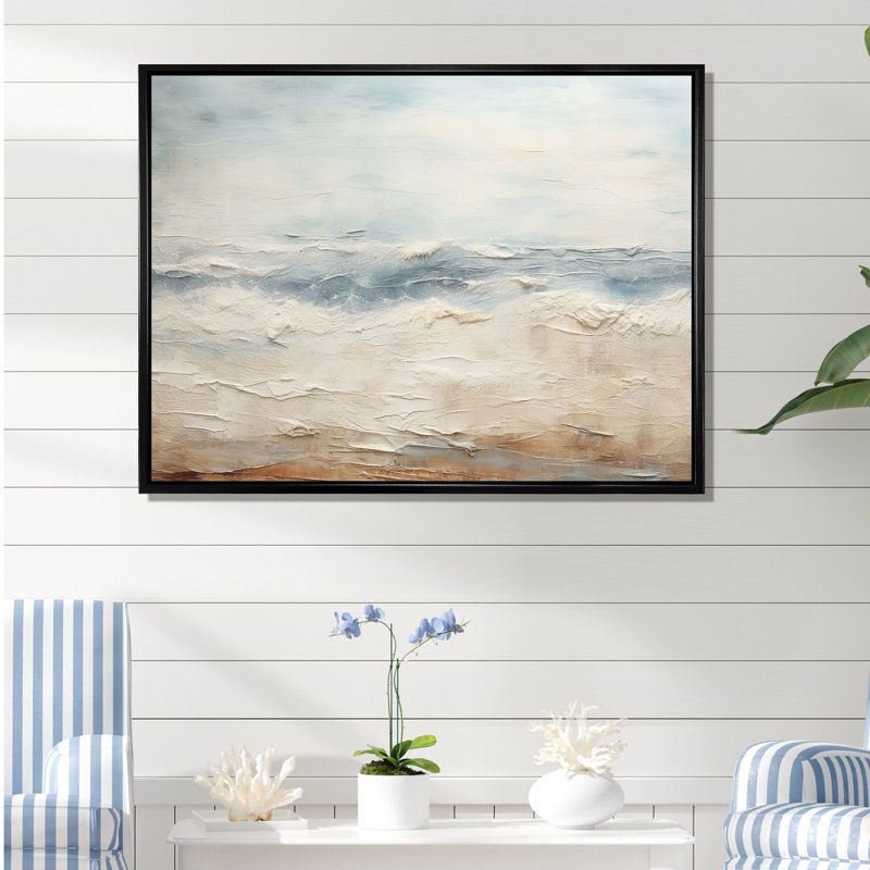 «Rasch - Coastal Ocean», reproduction d'art sur toile encadrée, H 24 po x l 32 po x P 1 po, Cadre flottant noir