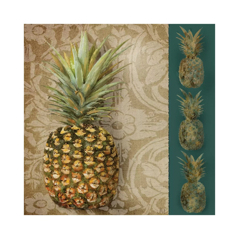 Pineapple Welcome I by Jade Reynolds - Wrapped Canvas Painting, 30.48 cm H x 30.48 cm W