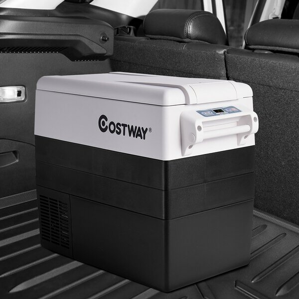 costway car refrigerator 55 quart portable compressor freezer