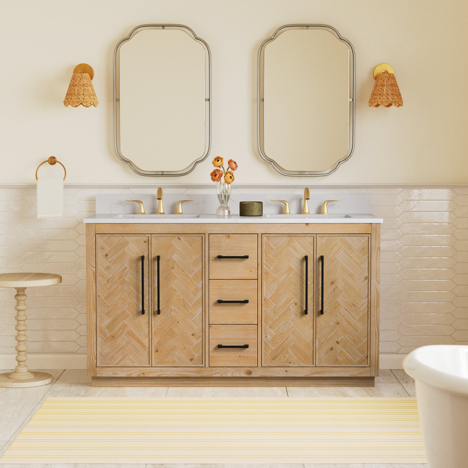 Jareth 60 Double Bathroom Vanity with Top
