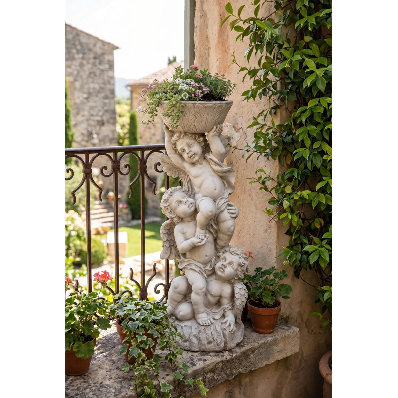 Tyrone Three Cherubs Birdbath