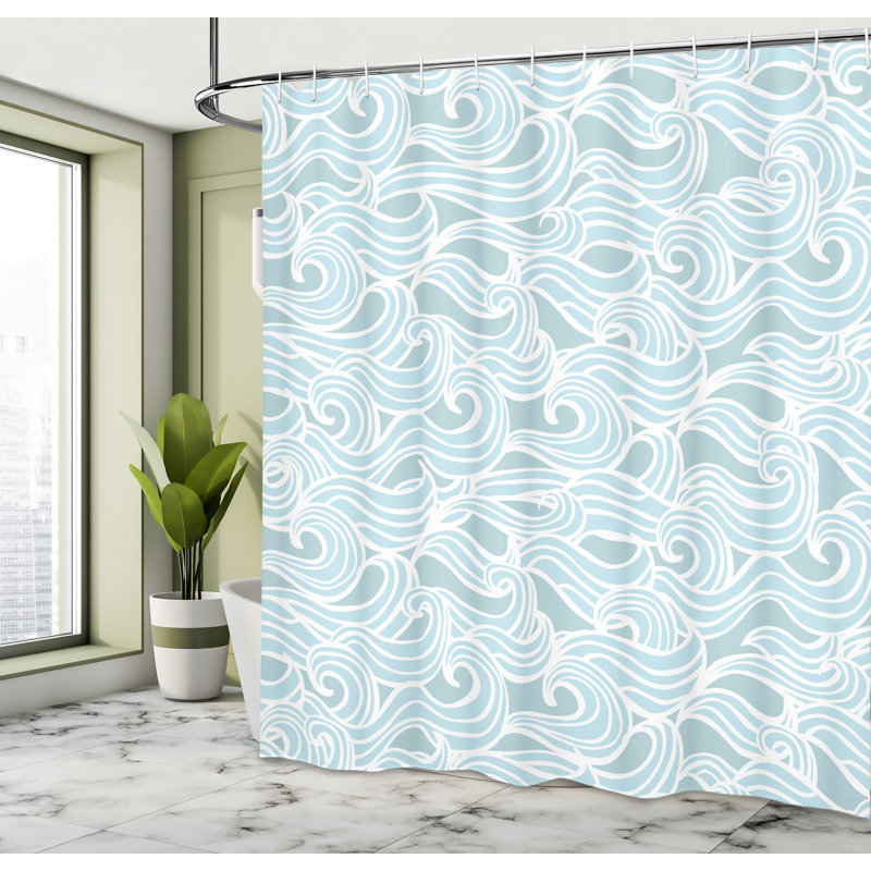 Ensemble de rideau de douche + crochets Aqua, H 75 po x l 69 po