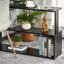 Bureau en coin pivotant à 360 ° en forme de L avec tablettes de rangement, bureau d'ordinateur noir peu encombrant