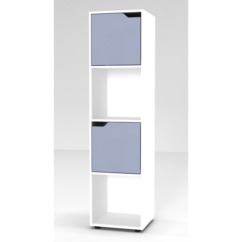 Imagen 119cm H x 30cm W Cube Bookcase, White/Grey
