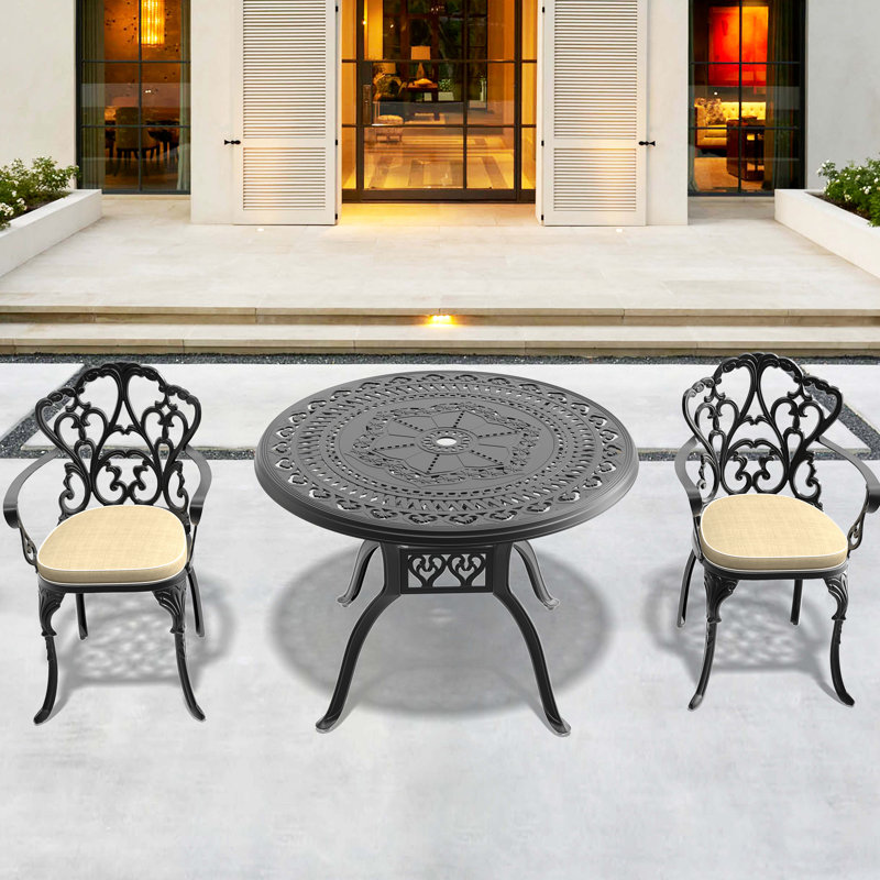 3 coussins de patio en aluminium et confortables - surface d'usure élégante
