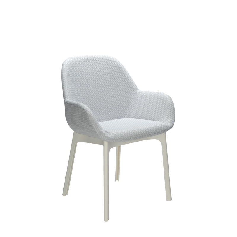 Clap Upholstered Arm Chair, Dark Gray, Taupe