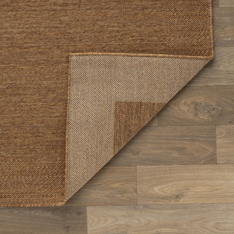 Tapis intérieur / extérieur tissé à motif géométrique, Rectangle 6 pi 7 po x 9 pi, Naturel