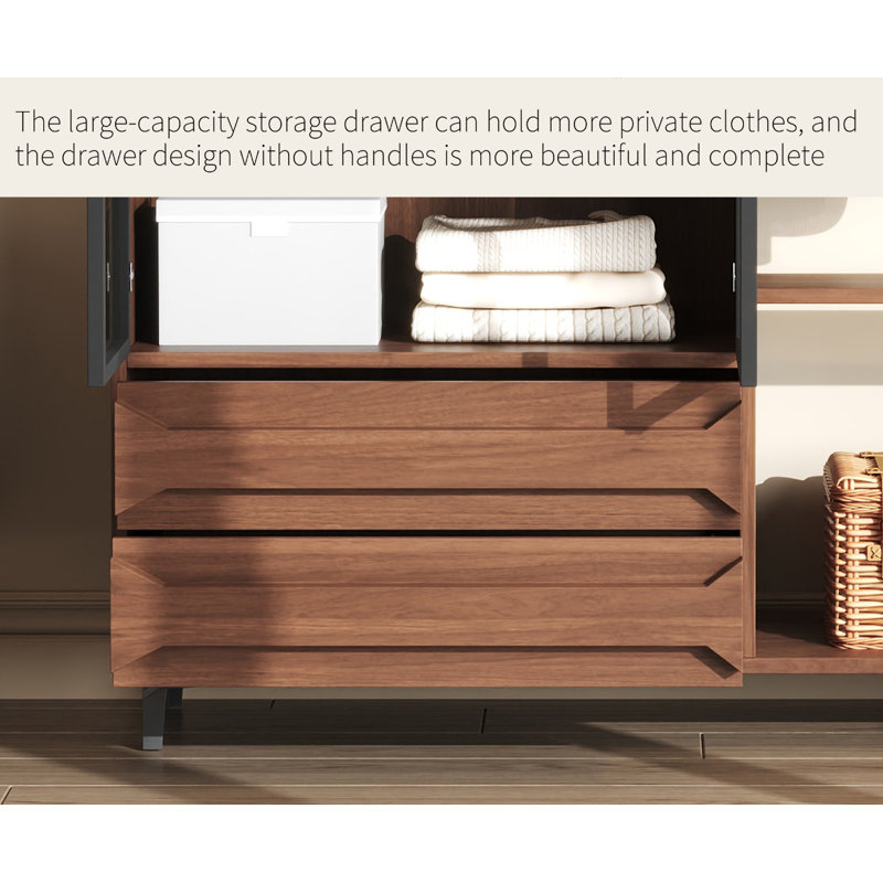 Garde-robe simple, moderne et tendance, Noyer, H 74 po x l 39 po x P 24 po