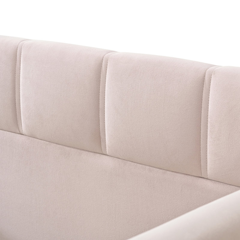 Low Upholstered Daybed With Storage Pocket, Twin, Pink
