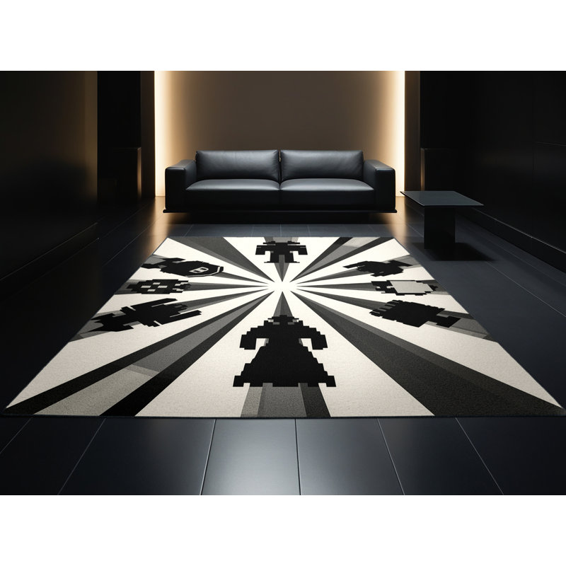 Tapis rétro lavable à la machine Osnat Pixel Art, 7 x 9