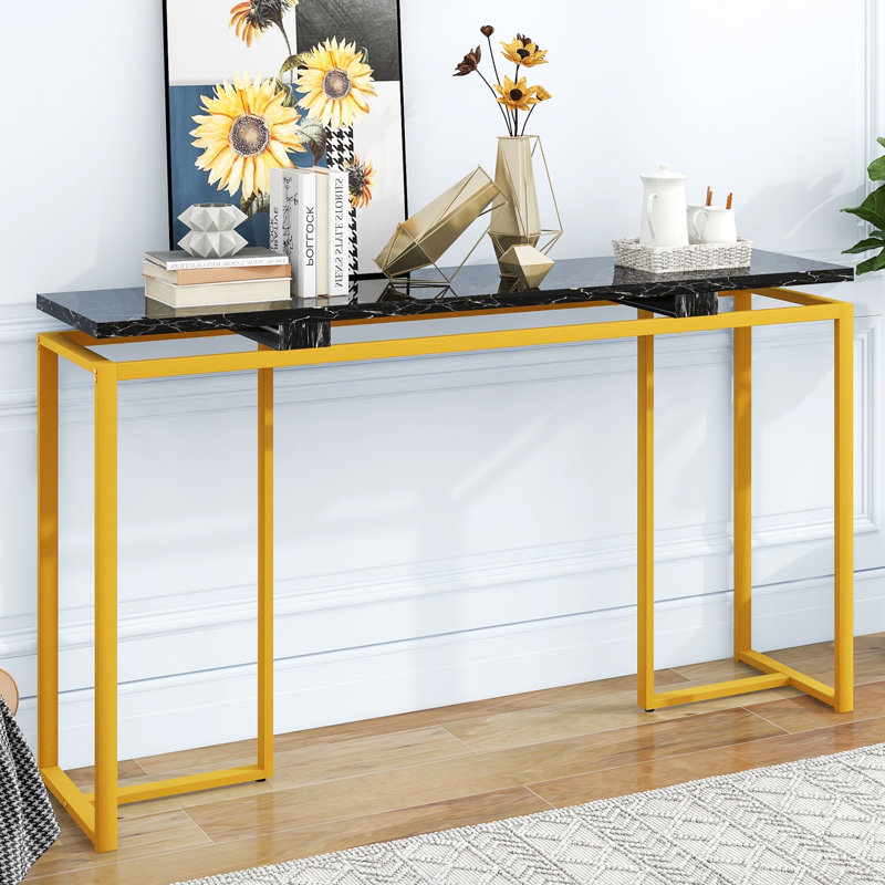 Console 35,42 po Melveen, Noir, Doré