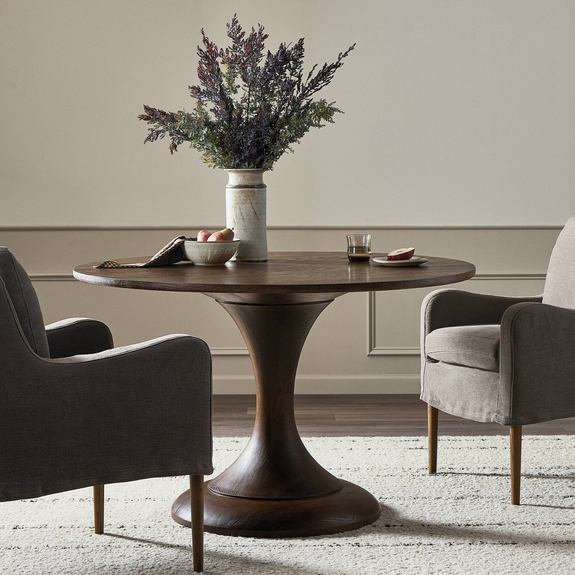 Eastman Dining Table -Light Weathered Oak, Sienna Oak, 30" H x 48" W x 48" D