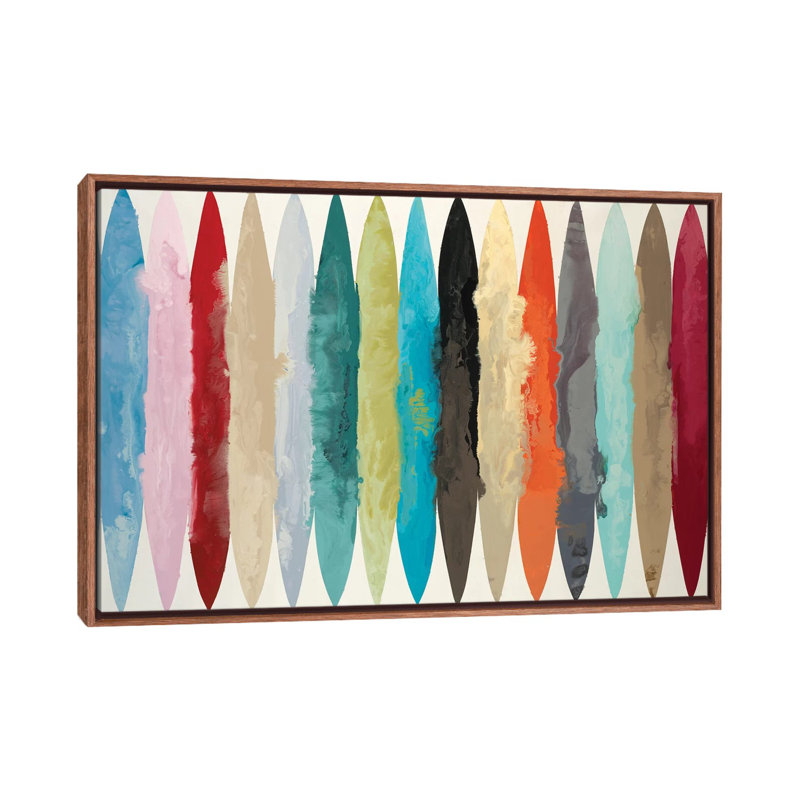 « EBB & Flow » par Randy Hibberd-impression, Toile avec cadre en bois brun classique, Pas de tapis