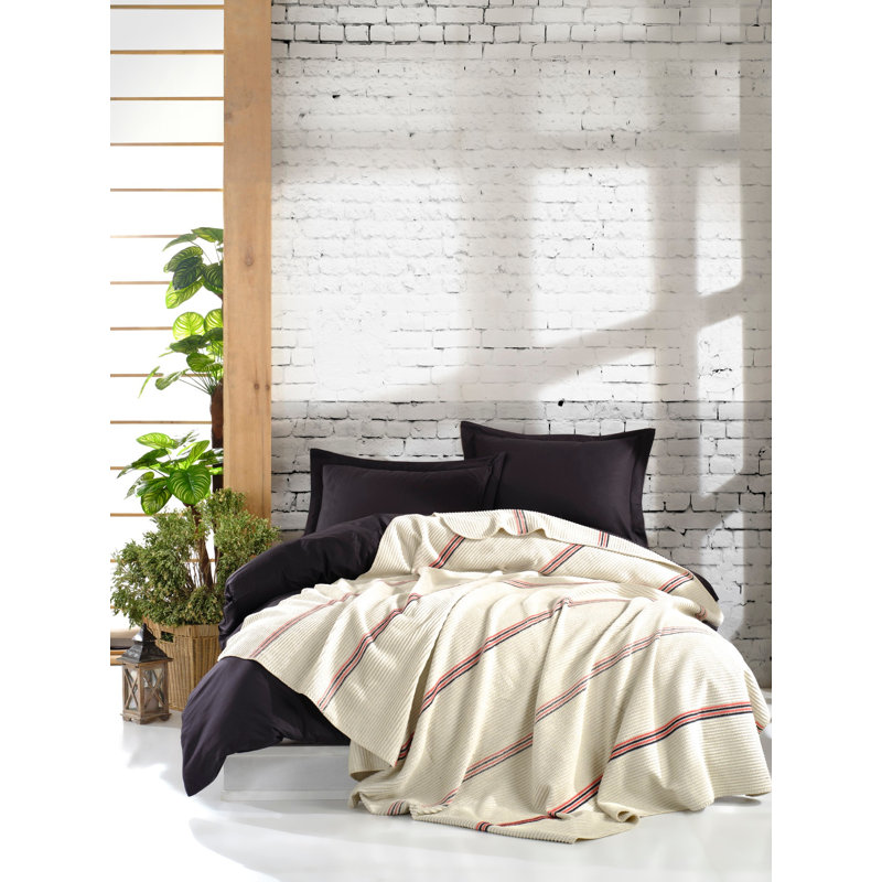 Couverture 100% coton Camdenton, Crème