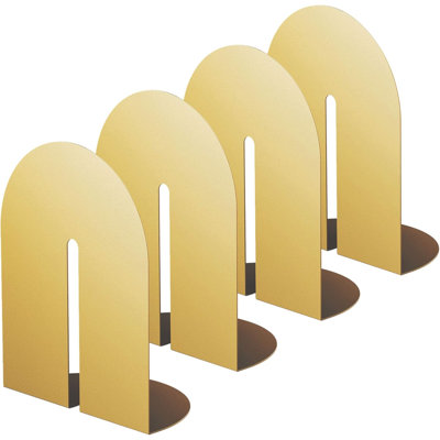 Margery Gold Bookends For Books,1 Pair Metal Book Holders For Office Shelves Adults & Kids Gift(Gold)