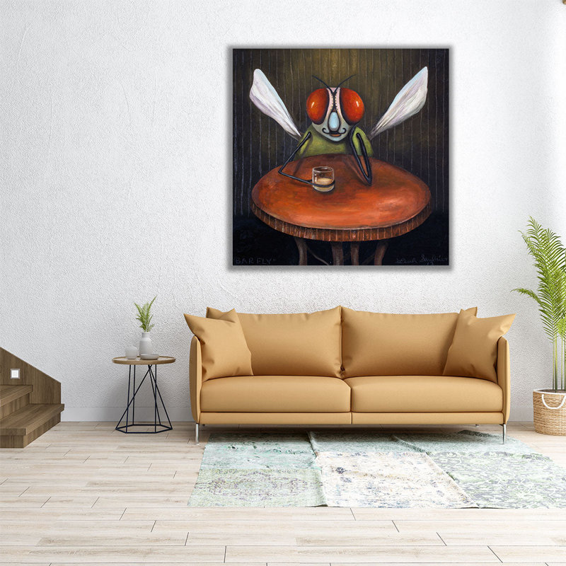 Bar Fly - reproduction d'art sur toile, H 24 po x l 24 po