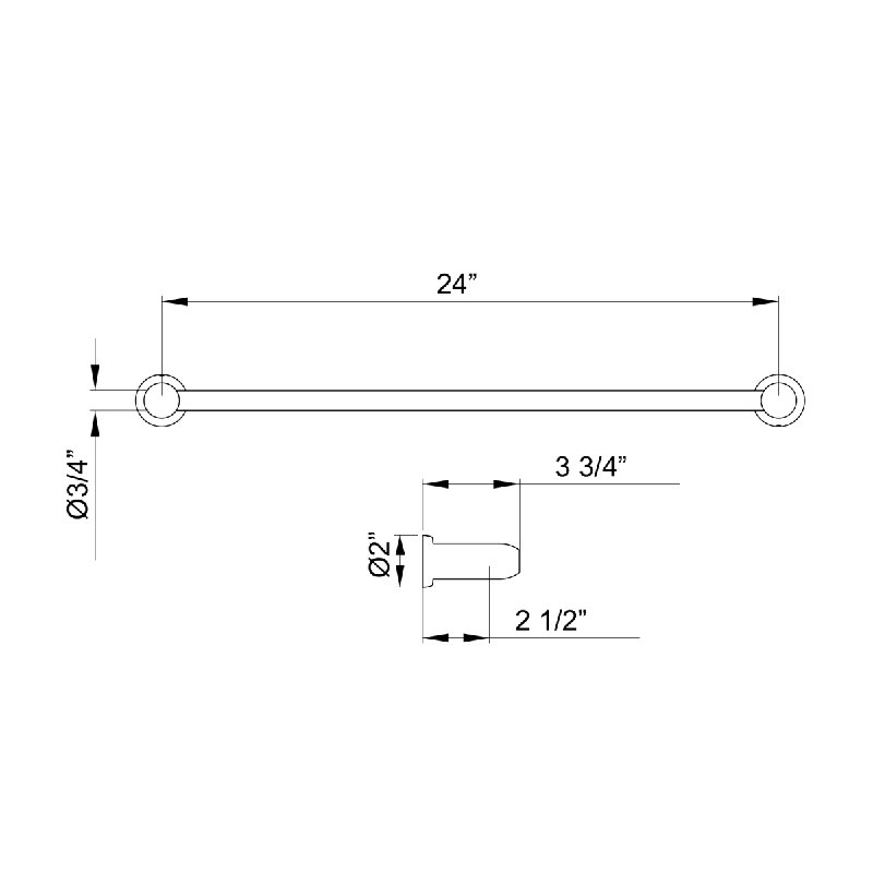 Holborn 24" Towel Bar, Polished Chrome