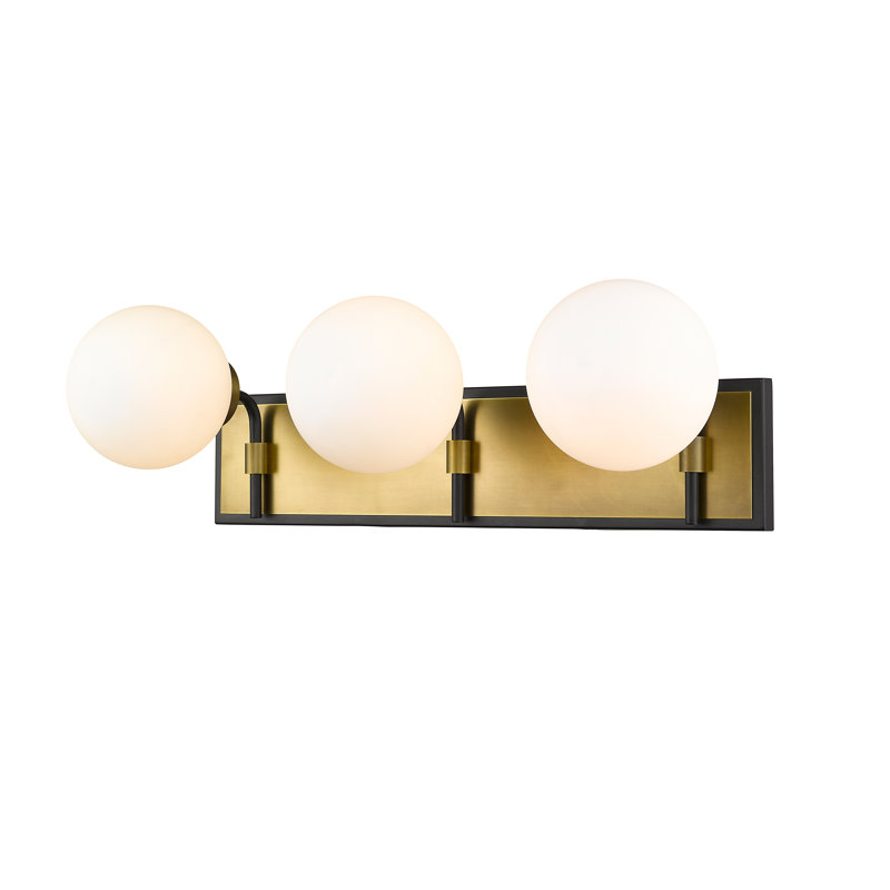 DeVecchi 3 - Light Dimmable Vanity Light, Olde Brass, Opal