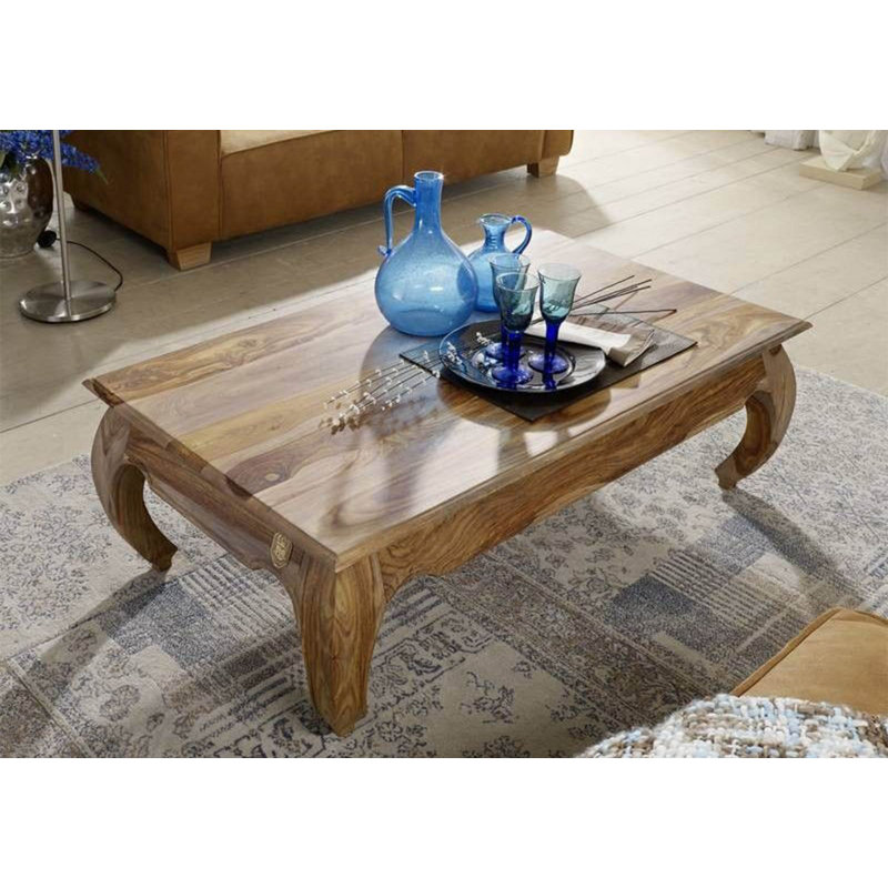 Opium Solid Wood Four Leg Coffee Table, H40 x L130 x W75cm, Brown