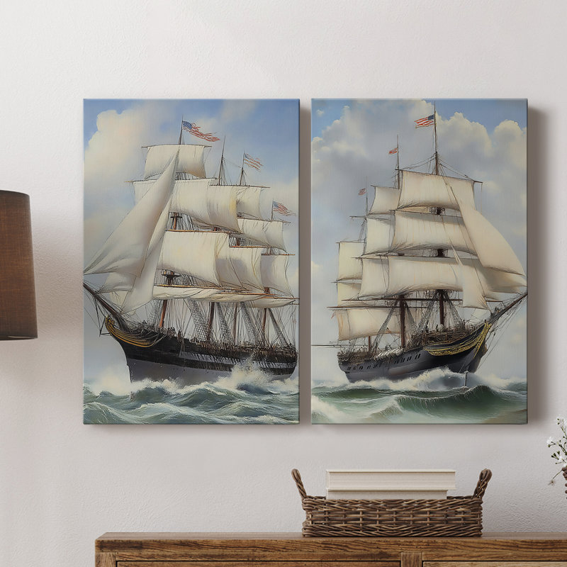 NAUTICAL Series LX - Toile tendue avec châssis de qualité supérieure - Prêt à être accroché