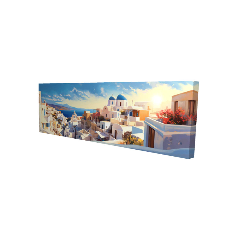 «High View of Santorini - Coastal Contemporary», art sur toile