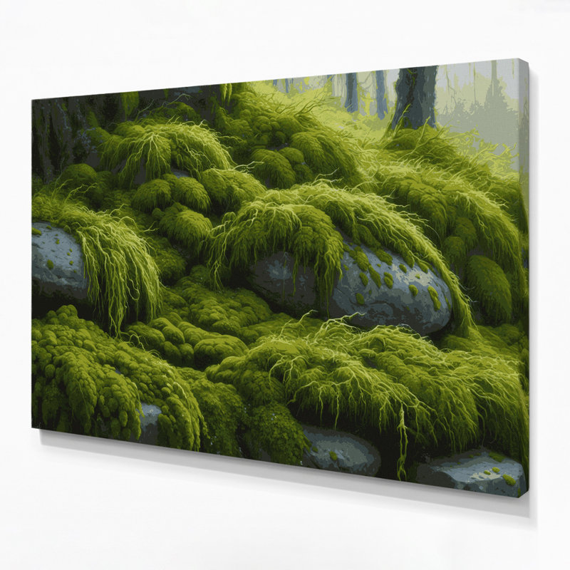 Art mural sur toile vert botanique, H 20 po x l 30 po